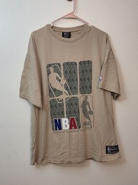 NBA Tan Short Sleeve Graphic Tee with Multicolor Logo